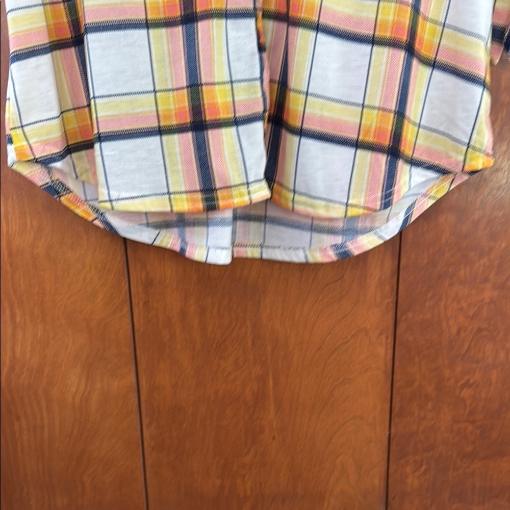 New York Laundry Yellow and Blue Blouse Relaxed Fit Q-21 - Picture 7 of 7